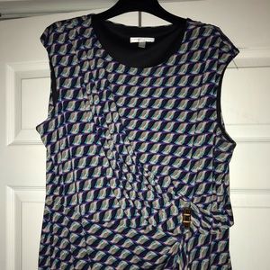 Side Bunched Dress with Gold Accent